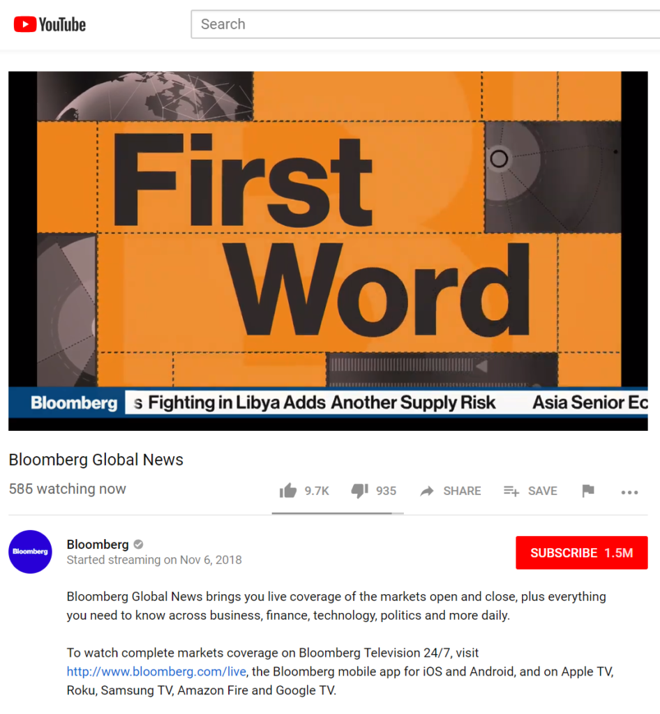 Bloomberg News screenshot on YouTube.