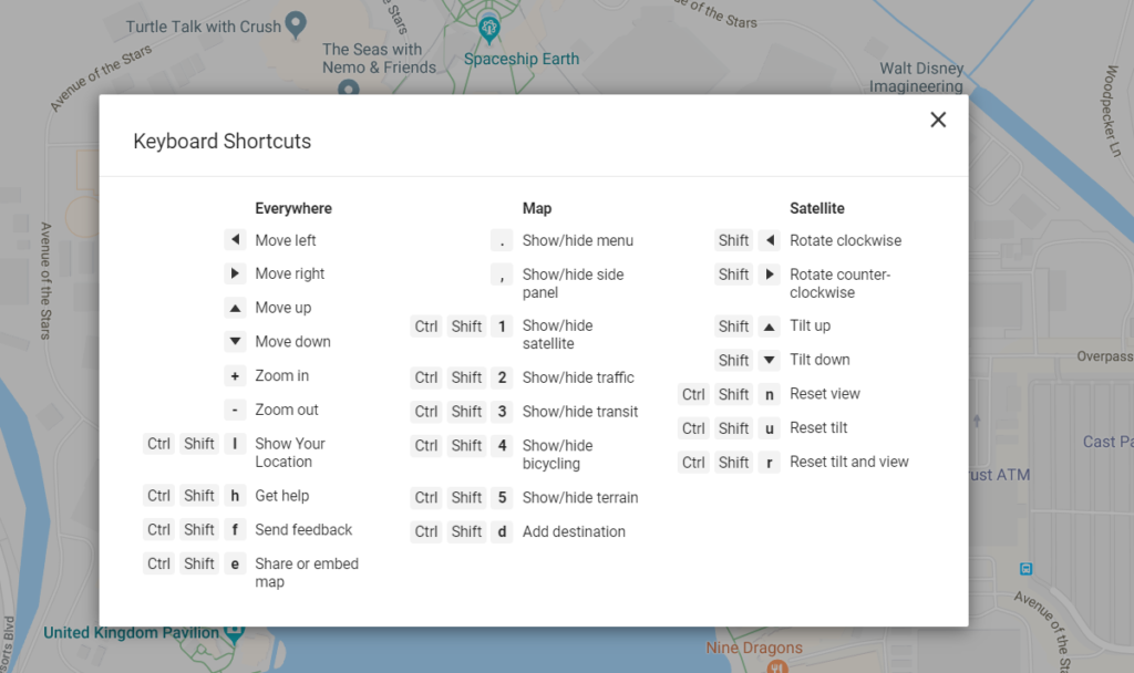 Google Maps shortcut screen.