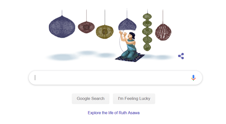 Google front page with Ruth Asawa.